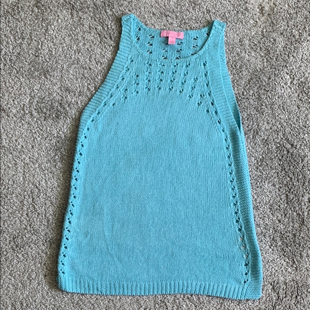 Lilly Pulitzer Women's Mac Sweater tank Sleeveless Knit - Blue teal size xs